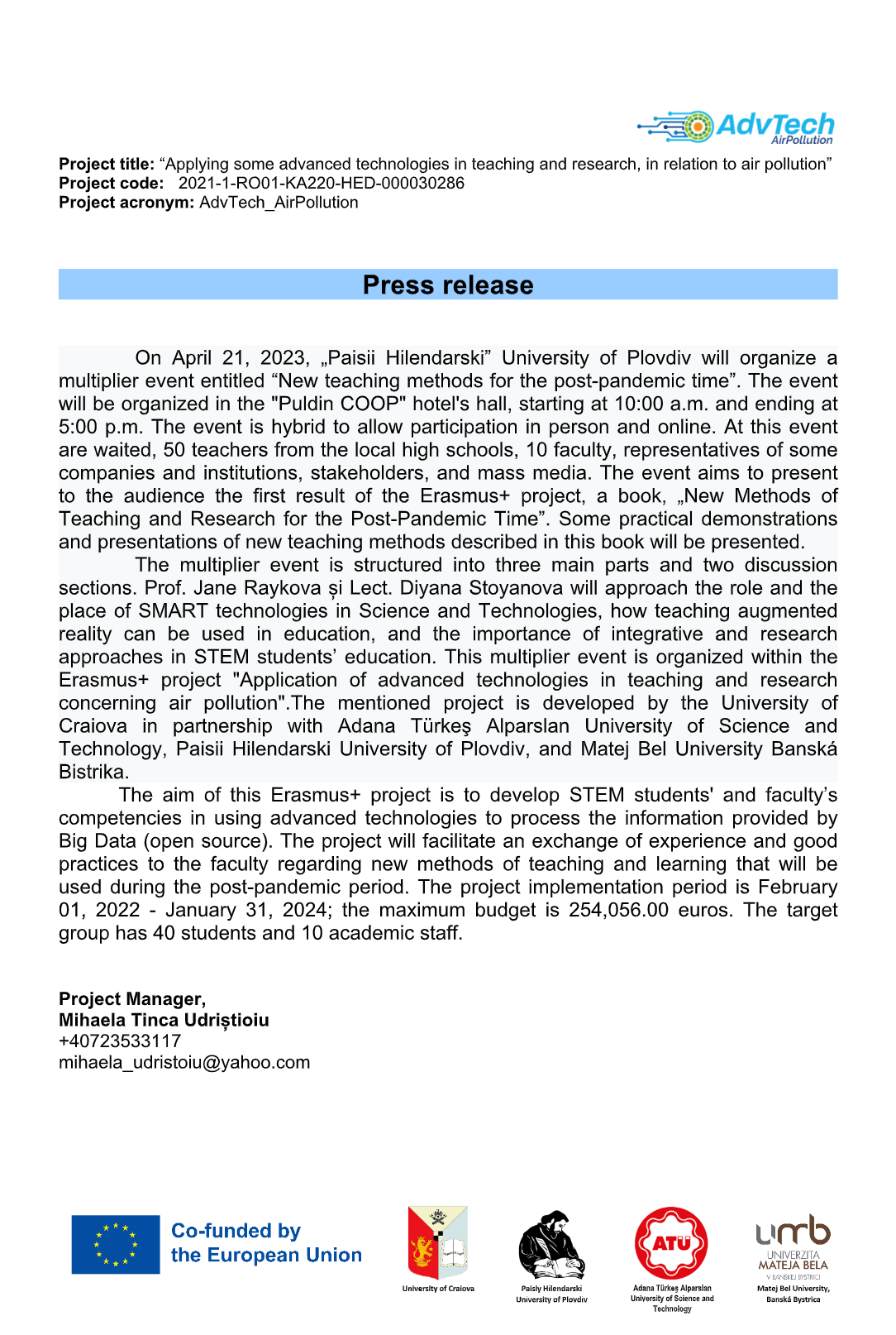 Press Release Apr 2023