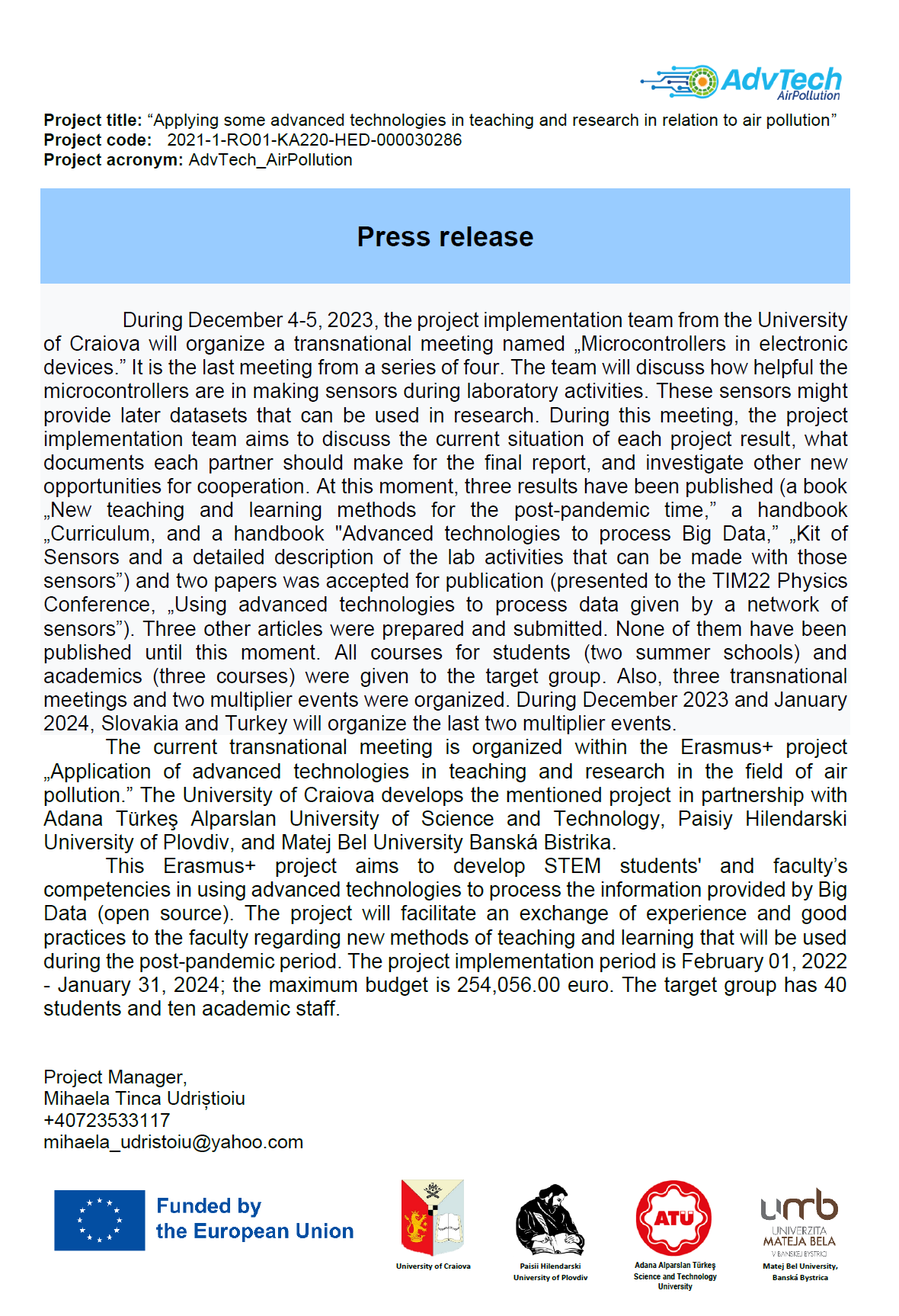 Press Release Transnational Meeting